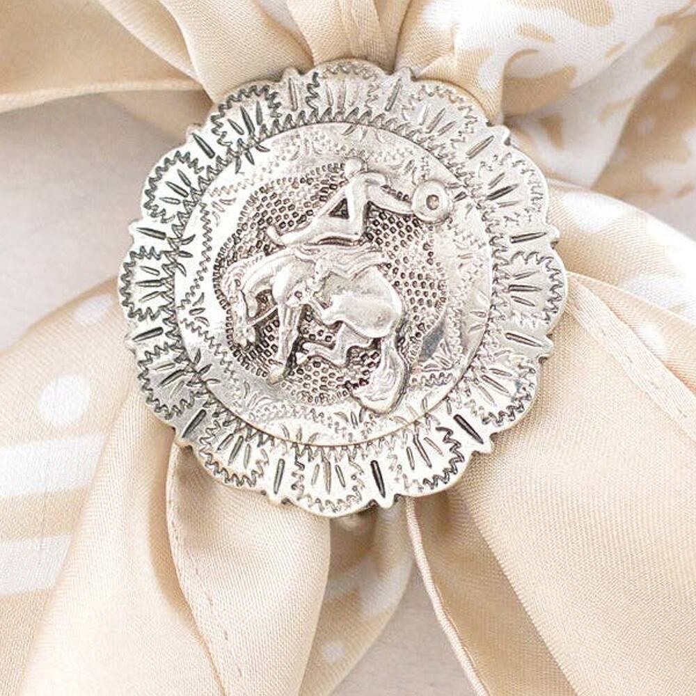 Western Concho Scarf Slide | Silver | 1.5"